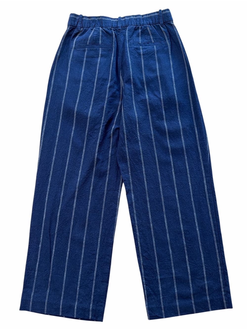 GAP NWT 365 High Rise Linen Blend Pinstripe Navy Trousers - Picture 2 of 6